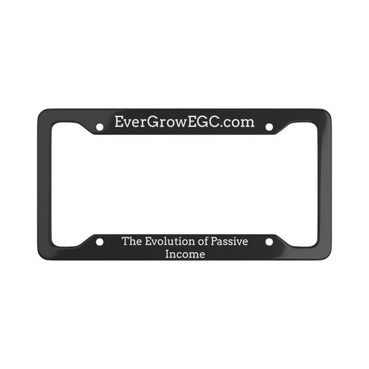 China - License Plate Frame - EverGrow website on top and The Evolution of Passive Income on bottom