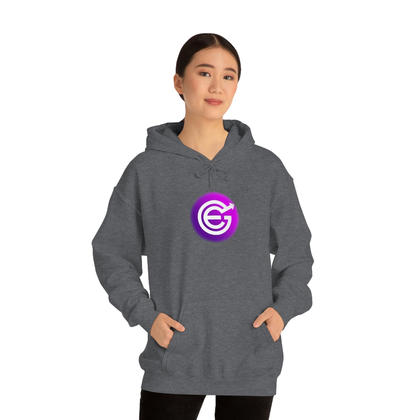 USA - Unisex Heavy Blend™ Hooded Sweatshirt - Evergrow Logo on front and QR Code on back with “The Evolution of Passive Income”