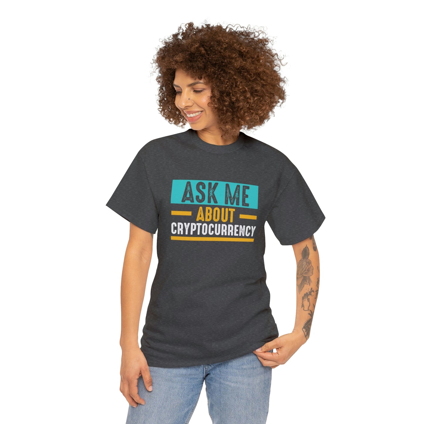 Ask Me About Cryptocurrency - Unisex Heavy Cotton Tee - USA