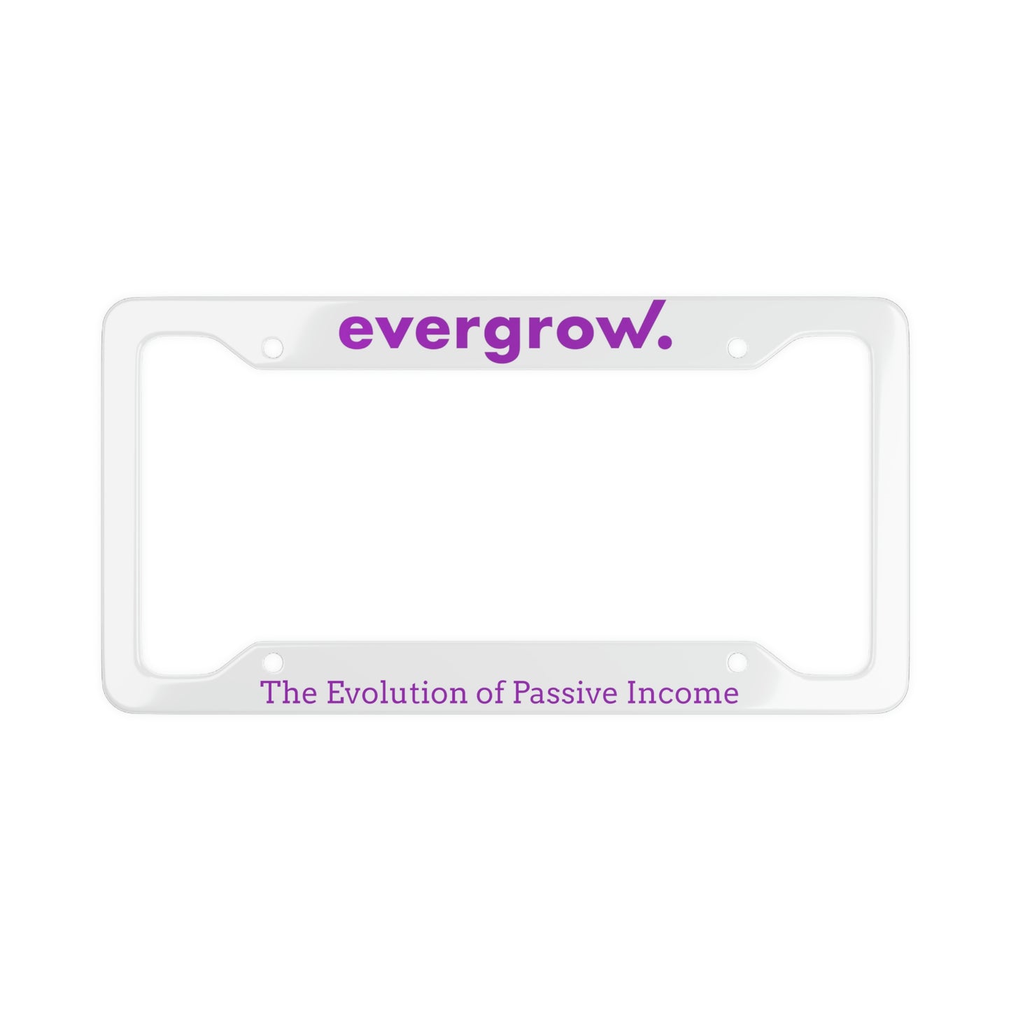 China - License Plate Frame - evergrow on top - The Evolution of Passive Income on bottom