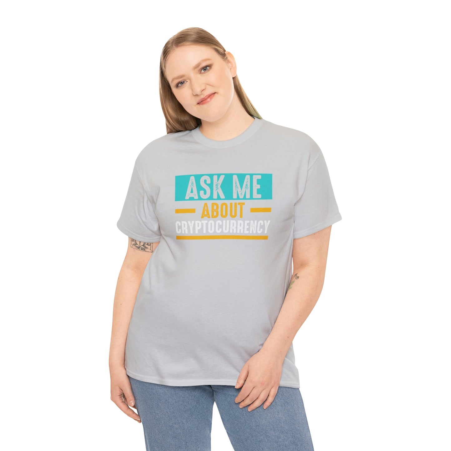 Ask Me About Cryptocurrency - Unisex Heavy Cotton Tee - USA