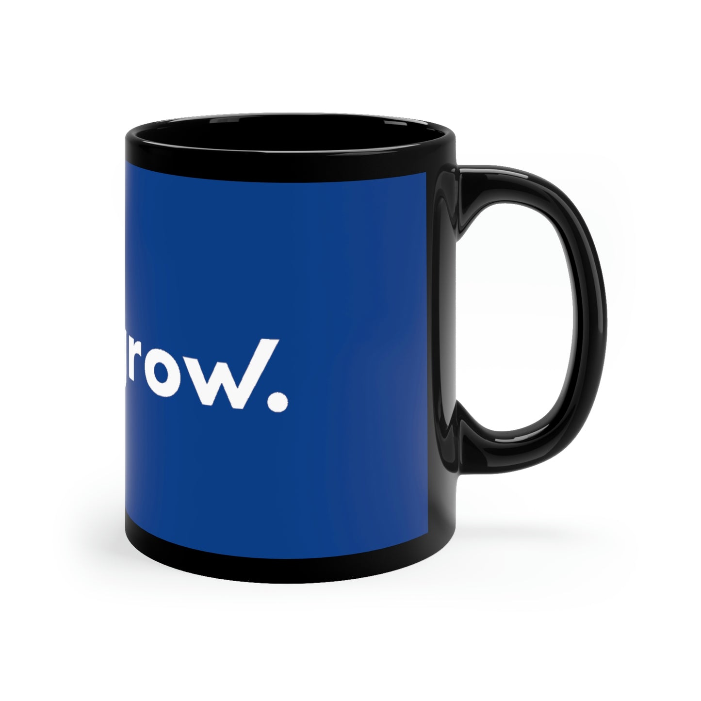 USA - 11oz Black Mug in Dark Blue with evergrow in white