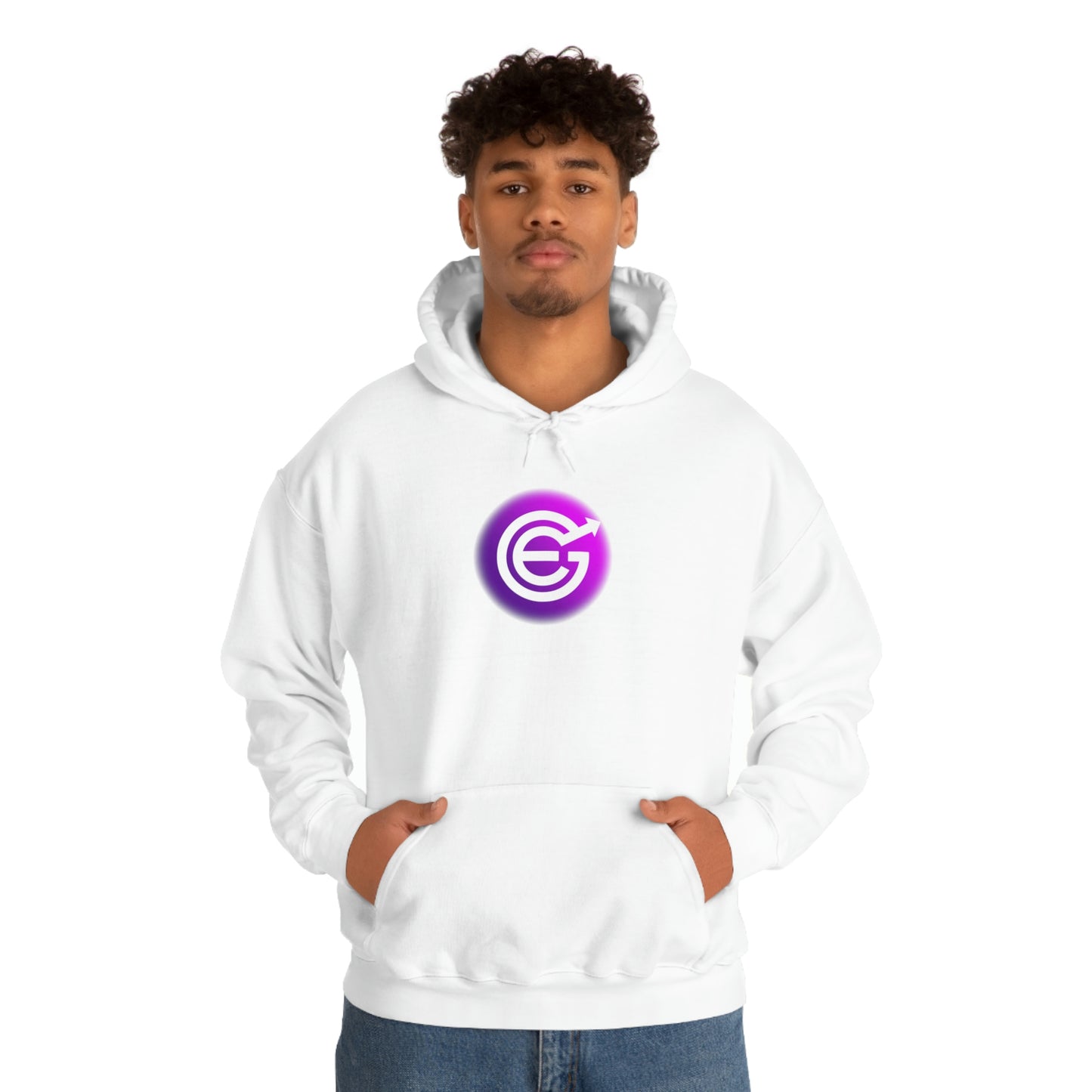 USA - Unisex Heavy Blend™ Hooded Sweatshirt - Evergrow Logo on front and QR Code on back with “The Evolution of Passive Income”