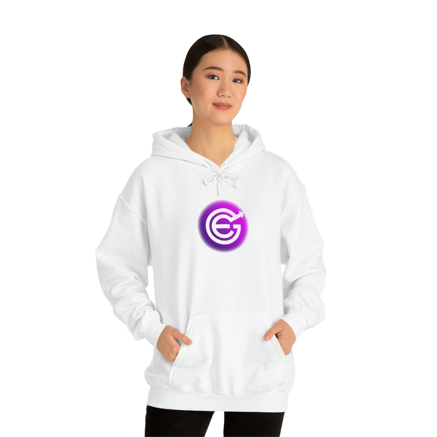 USA - Unisex Heavy Blend™ Hooded Sweatshirt - Evergrow Logo on front and QR Code on back with “The Evolution of Passive Income”