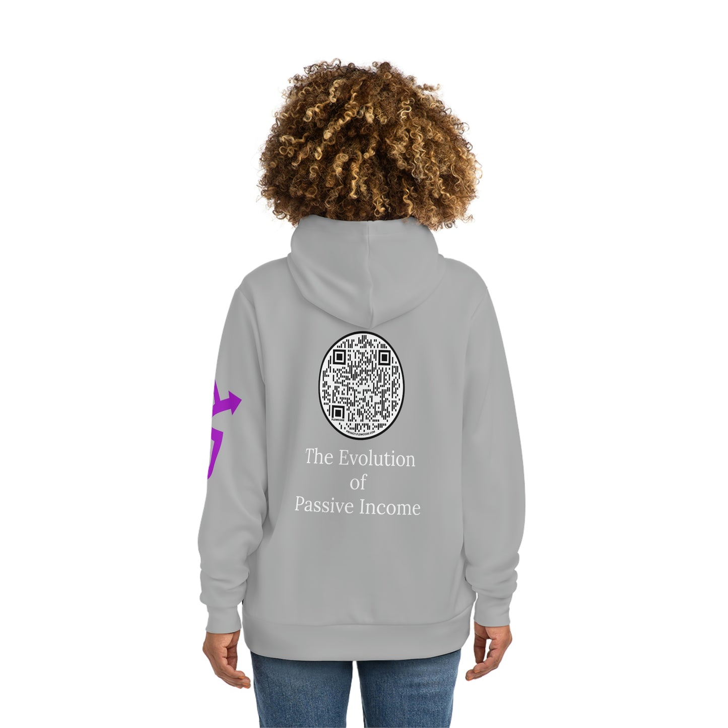 China - AOP Fashion Hoodie - White with EGC Logo and QR Code on back