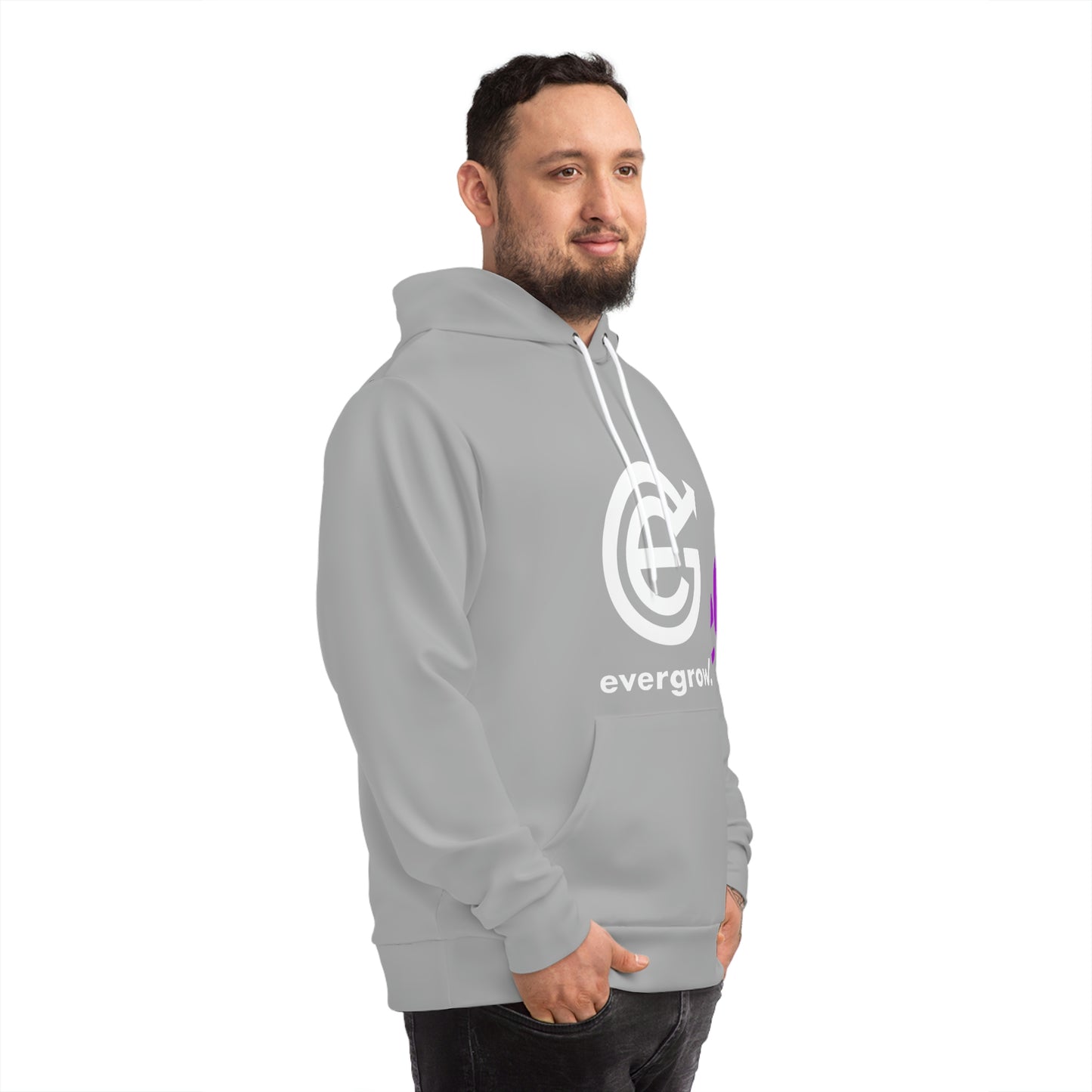 China - AOP Fashion Hoodie - White with EGC Logo and QR Code on back