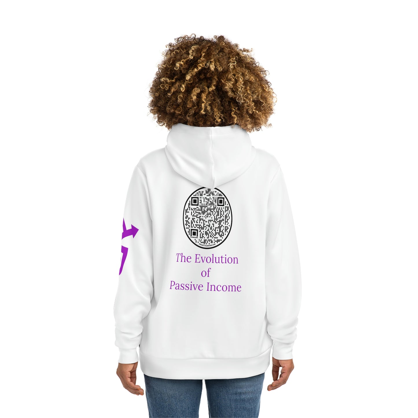 China - AOP Fashion Hoodie - White with EGC Logo and QR Code on back