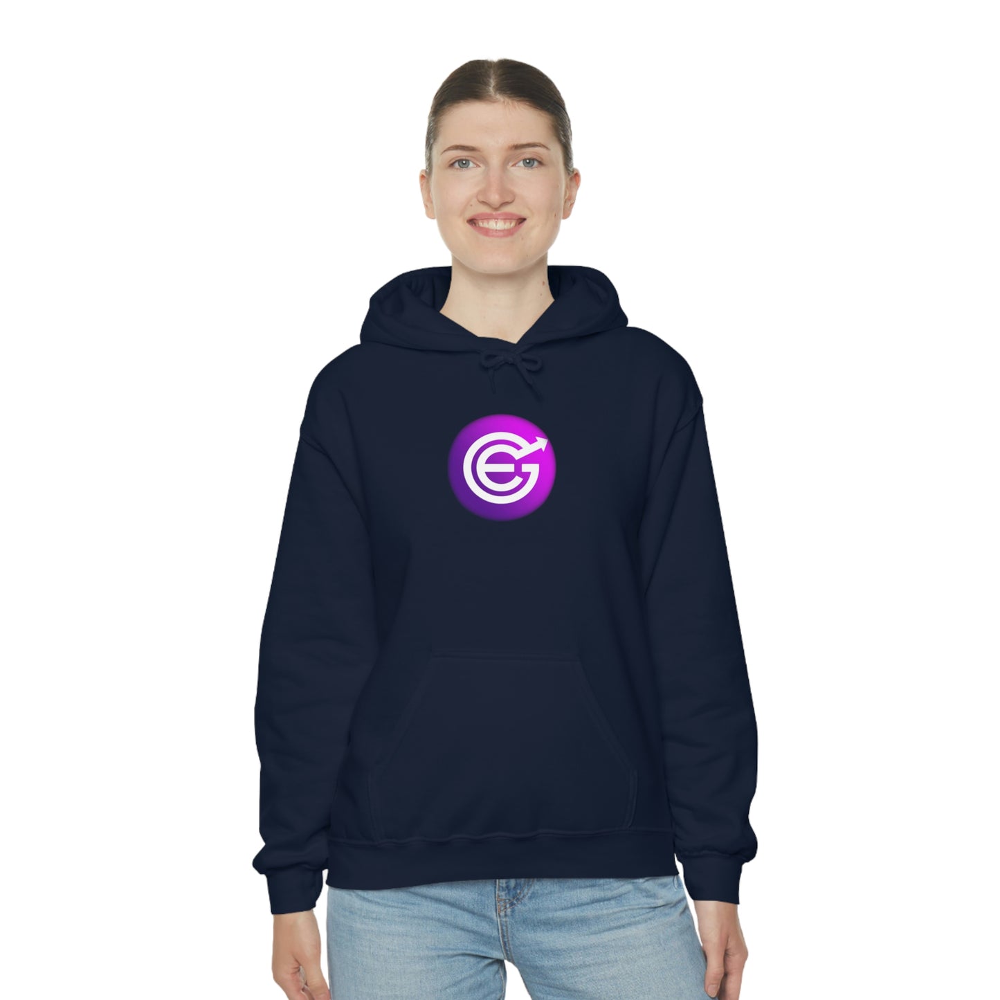 USA - Unisex Heavy Blend™ Hooded Sweatshirt - Evergrow Logo on front and QR Code on back with “The Evolution of Passive Income”