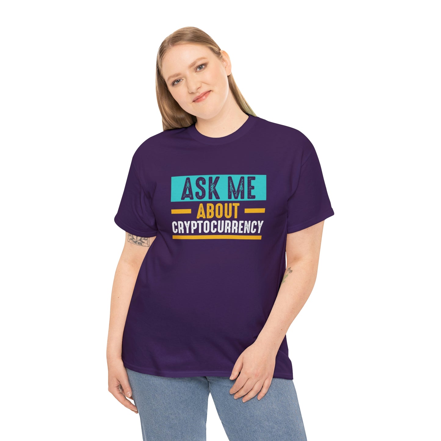 Ask Me About Cryptocurrency - Unisex Heavy Cotton Tee - USA