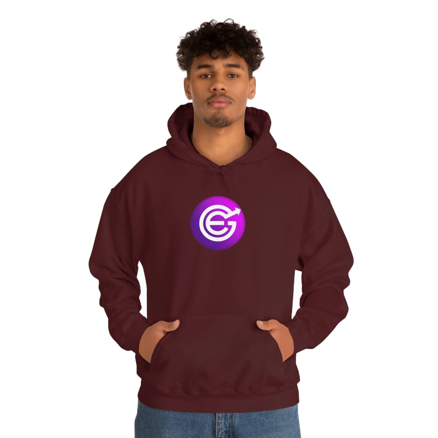 USA - Unisex Heavy Blend™ Hooded Sweatshirt - Evergrow Logo on front and QR Code on back with “The Evolution of Passive Income”