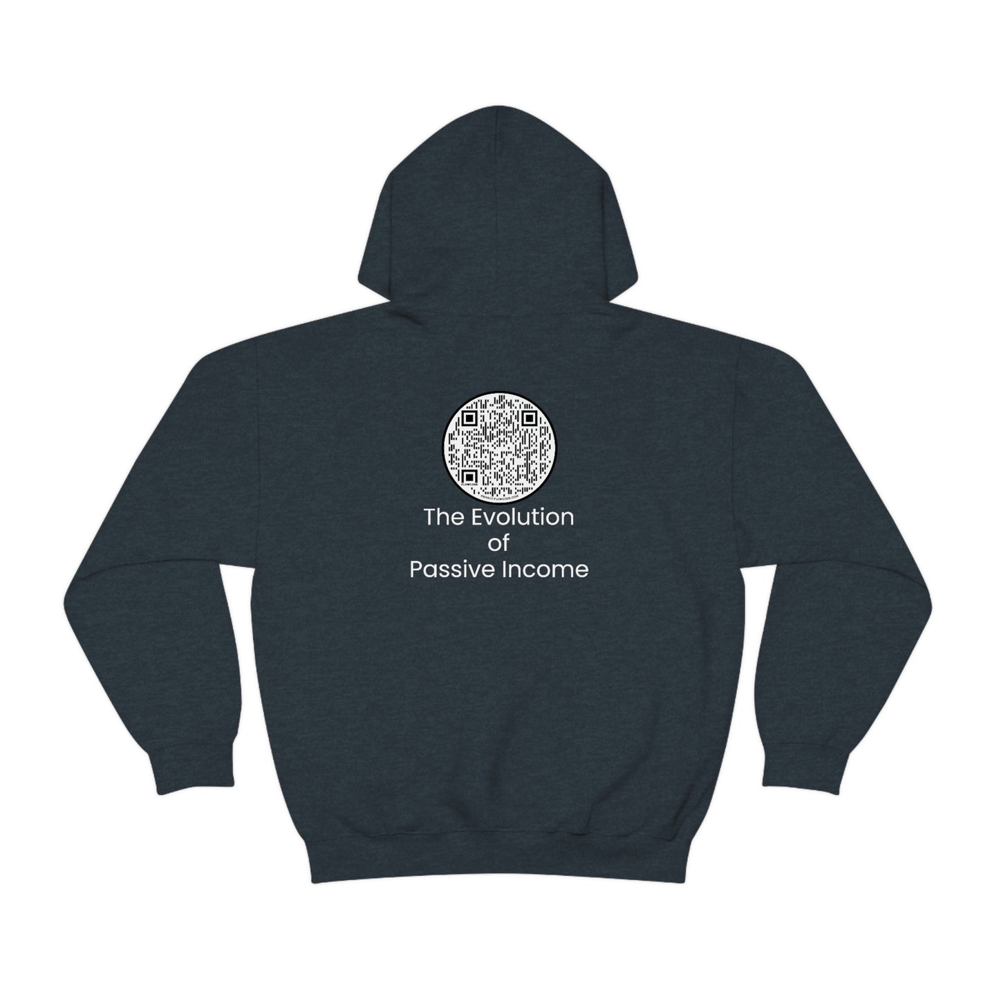 USA - Unisex Heavy Blend™ Hooded Sweatshirt - Evergrow Logo on front and QR Code on back with “The Evolution of Passive Income”