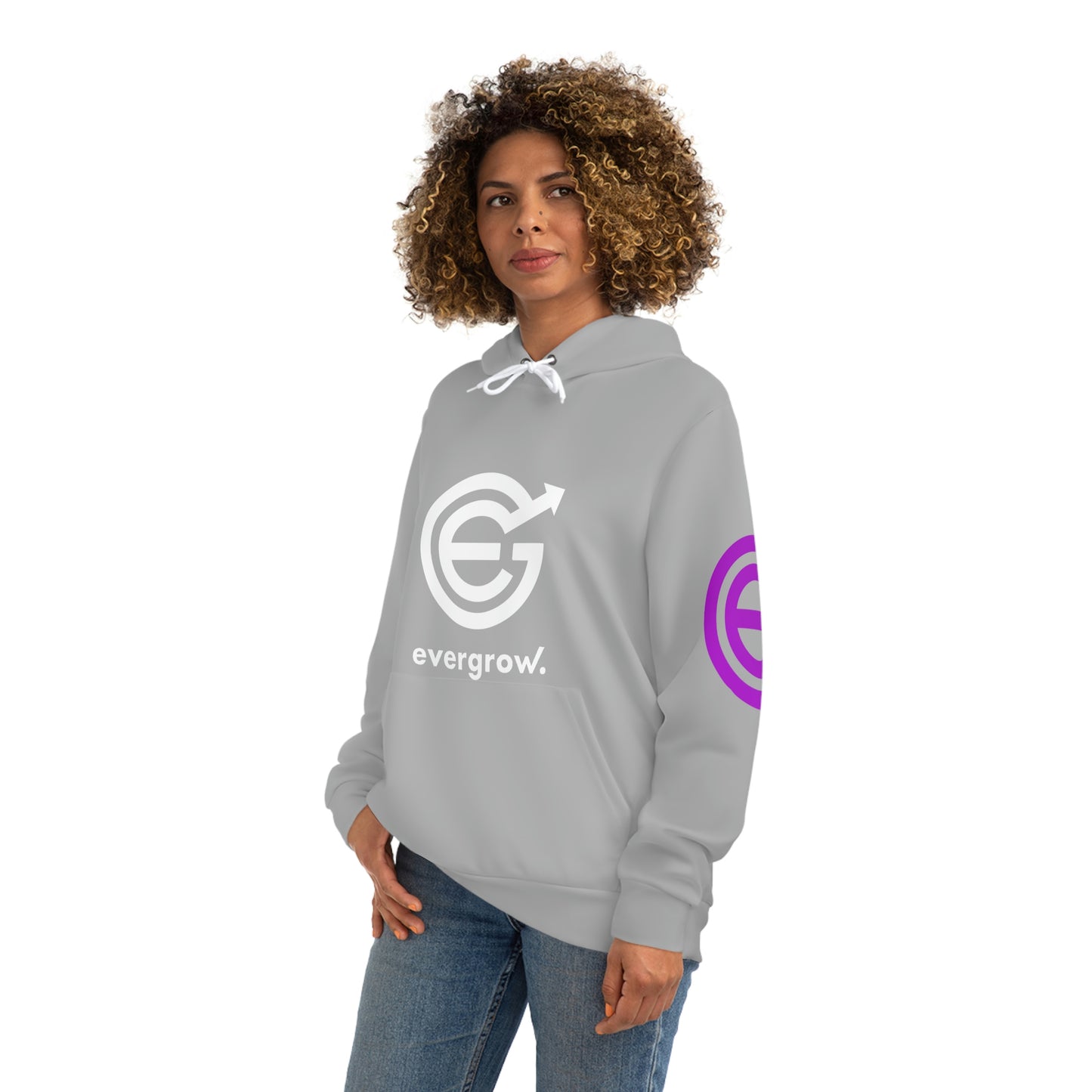 China - AOP Fashion Hoodie - White with EGC Logo and QR Code on back