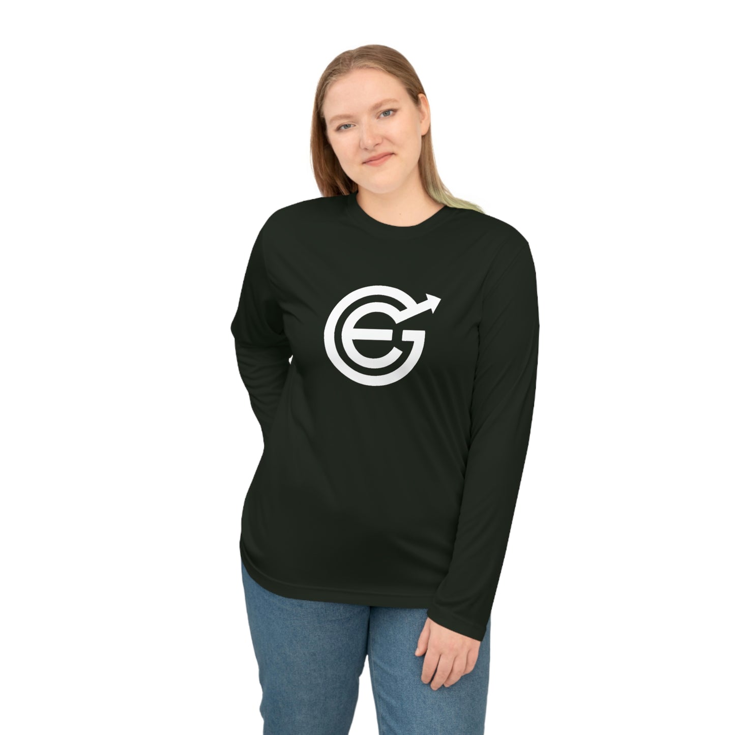 USA  Unisex Performance Long Sleeve Shirt - Dark Color w/white EGC Logo