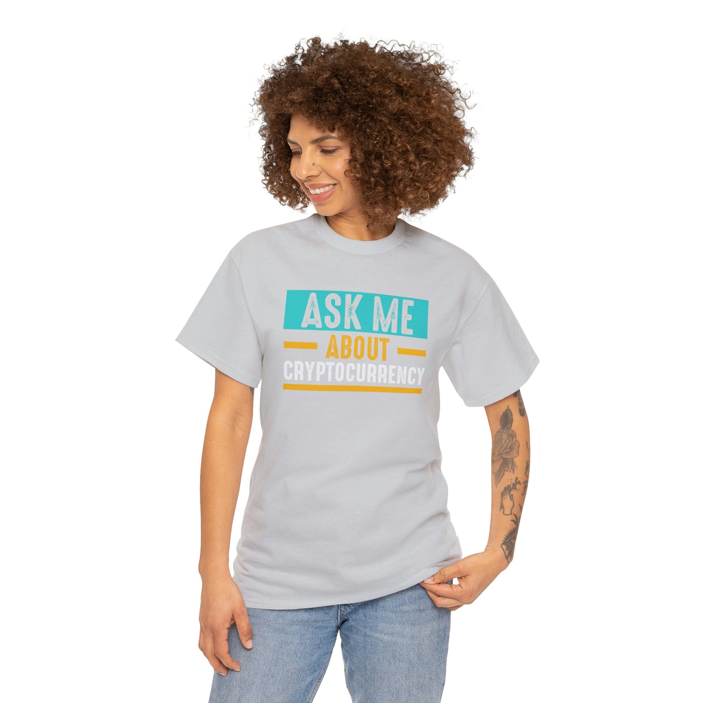 Ask Me About Cryptocurrency - Unisex Heavy Cotton Tee - USA