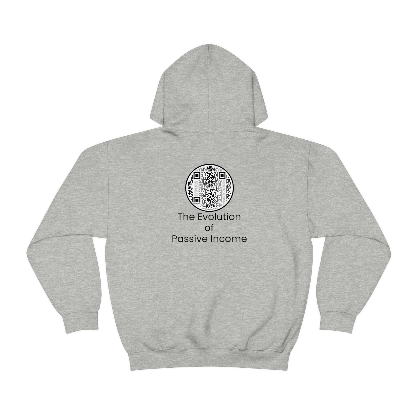 USA - Unisex Heavy Blend™ Hooded Sweatshirt - Evergrow Logo on front and QR Code on back with “The Evolution of Passive Income”