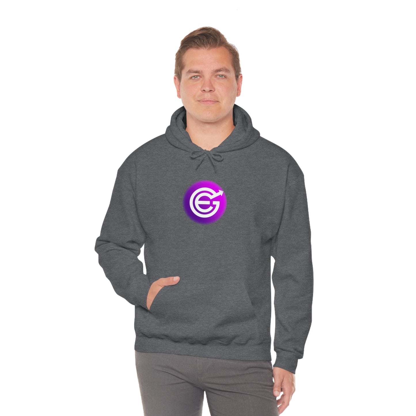 USA - Unisex Heavy Blend™ Hooded Sweatshirt - Evergrow Logo on front and QR Code on back with “The Evolution of Passive Income”