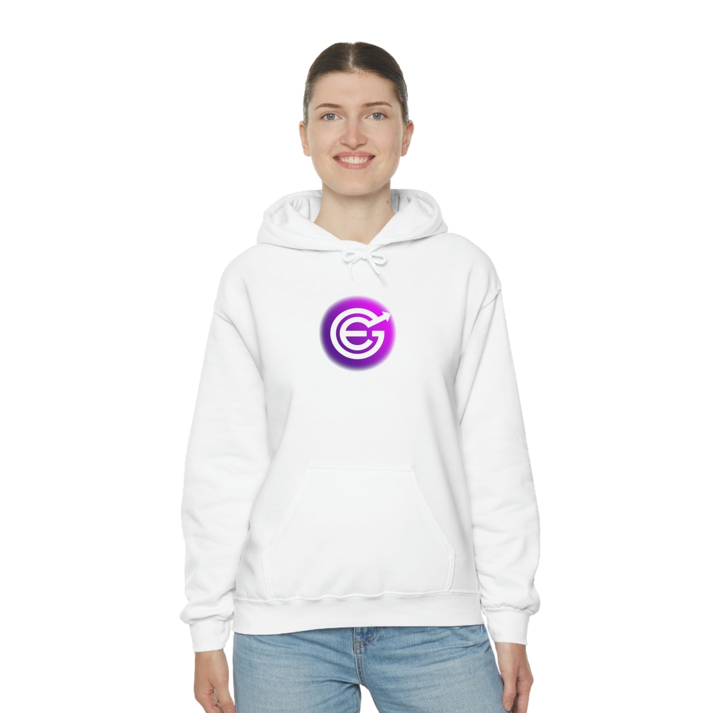 USA - Unisex Heavy Blend™ Hooded Sweatshirt - Evergrow Logo on front and QR Code on back with “The Evolution of Passive Income”