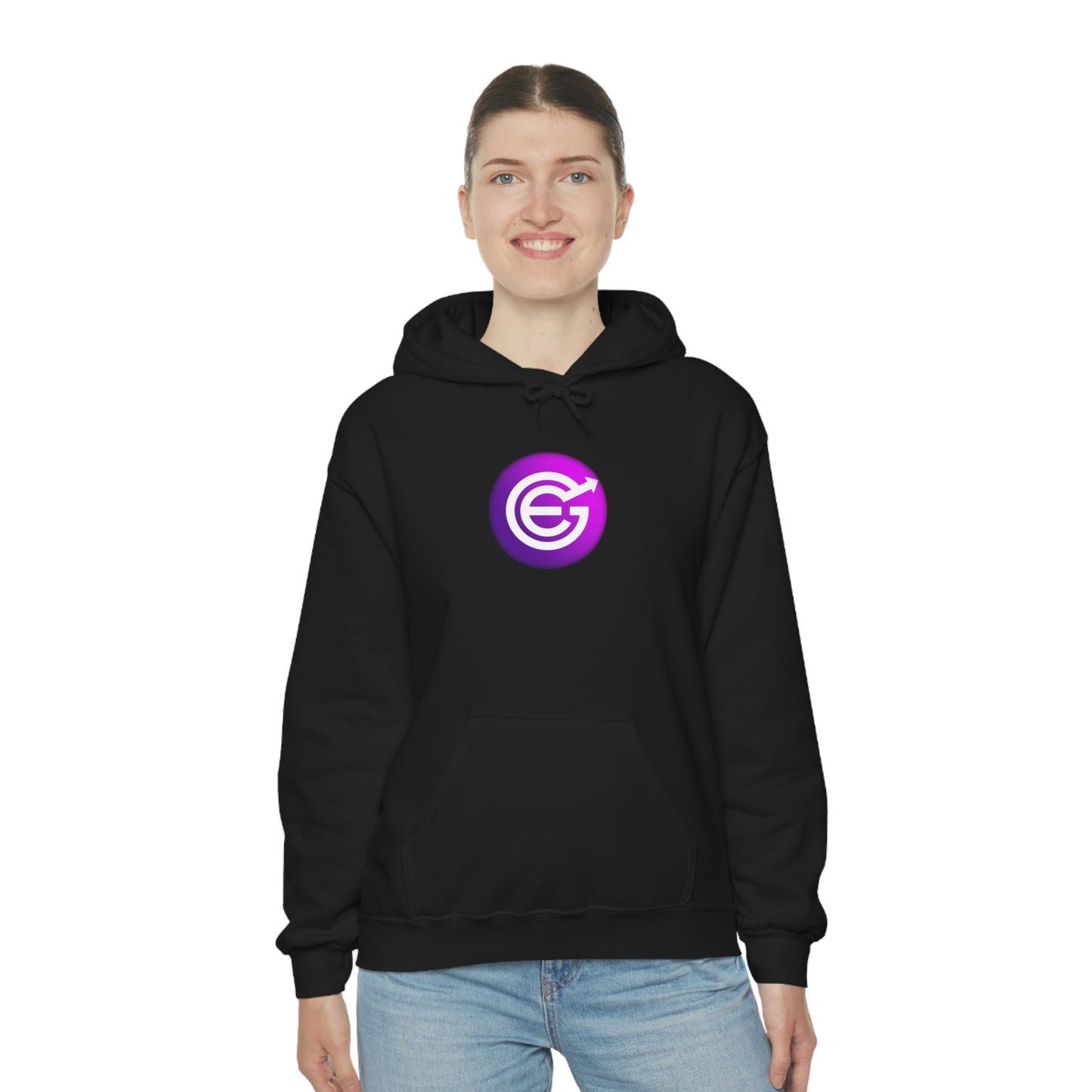 USA - Unisex Heavy Blend™ Hooded Sweatshirt - Evergrow Logo on front and QR Code on back with “The Evolution of Passive Income”