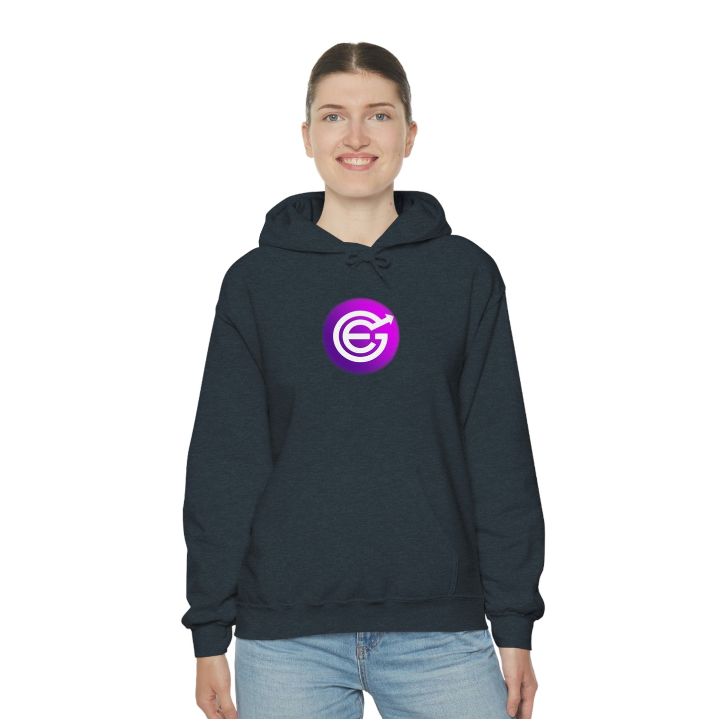 USA - Unisex Heavy Blend™ Hooded Sweatshirt - Evergrow Logo on front and QR Code on back with “The Evolution of Passive Income”