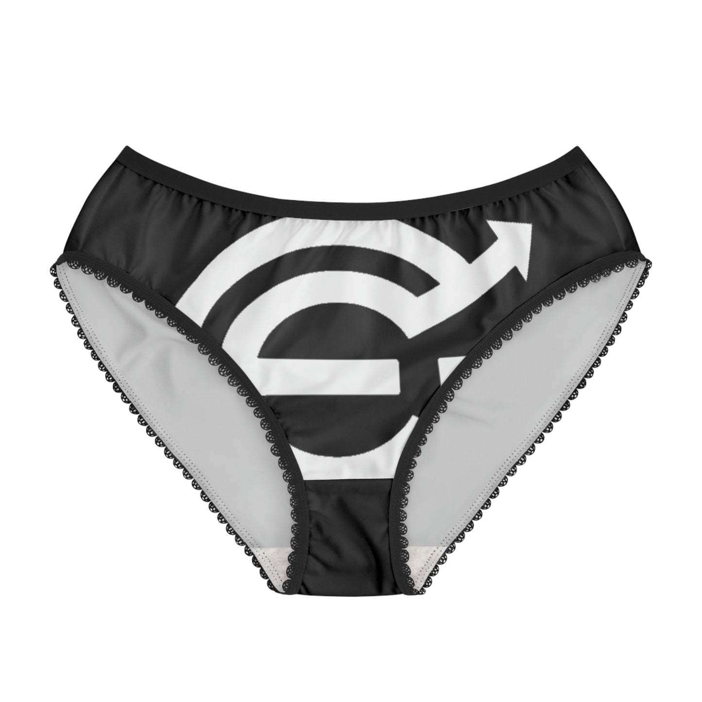 China - Women's Briefs - Black with white EverGrow logo in white and white evergrow on back