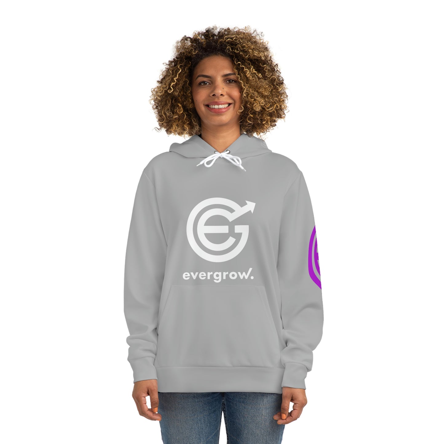 China - AOP Fashion Hoodie - White with EGC Logo and QR Code on back