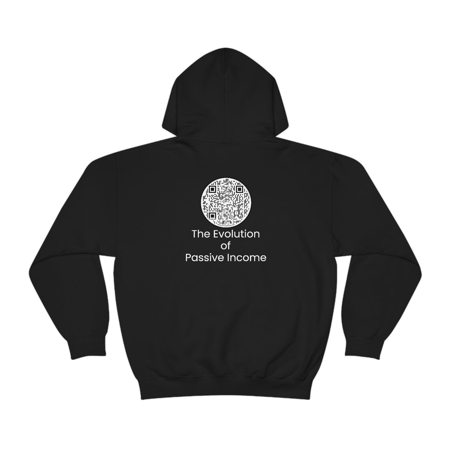 USA - Unisex Heavy Blend™ Hooded Sweatshirt - Evergrow Logo on front and QR Code on back with “The Evolution of Passive Income”