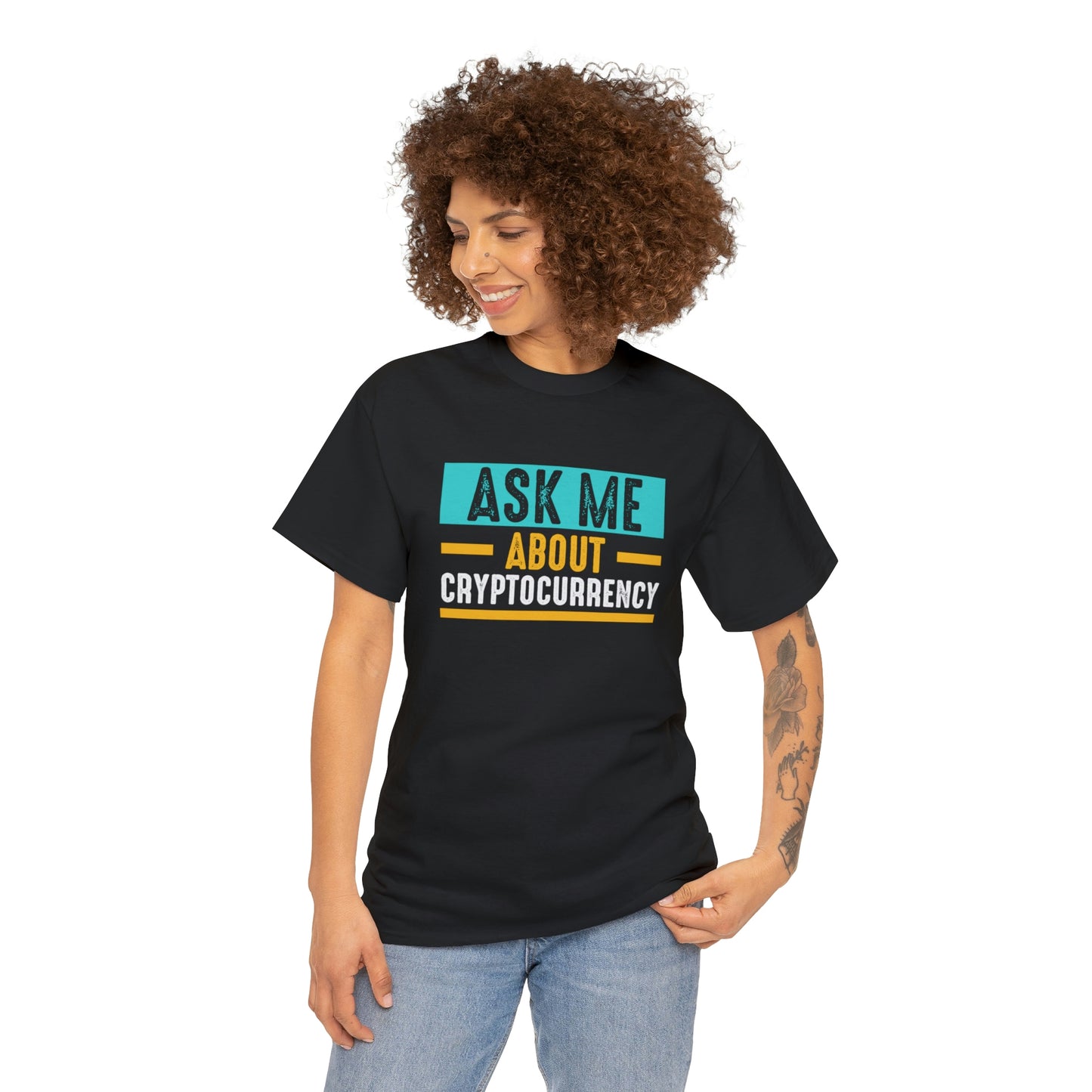 Ask Me About Cryptocurrency - Unisex Heavy Cotton Tee - USA