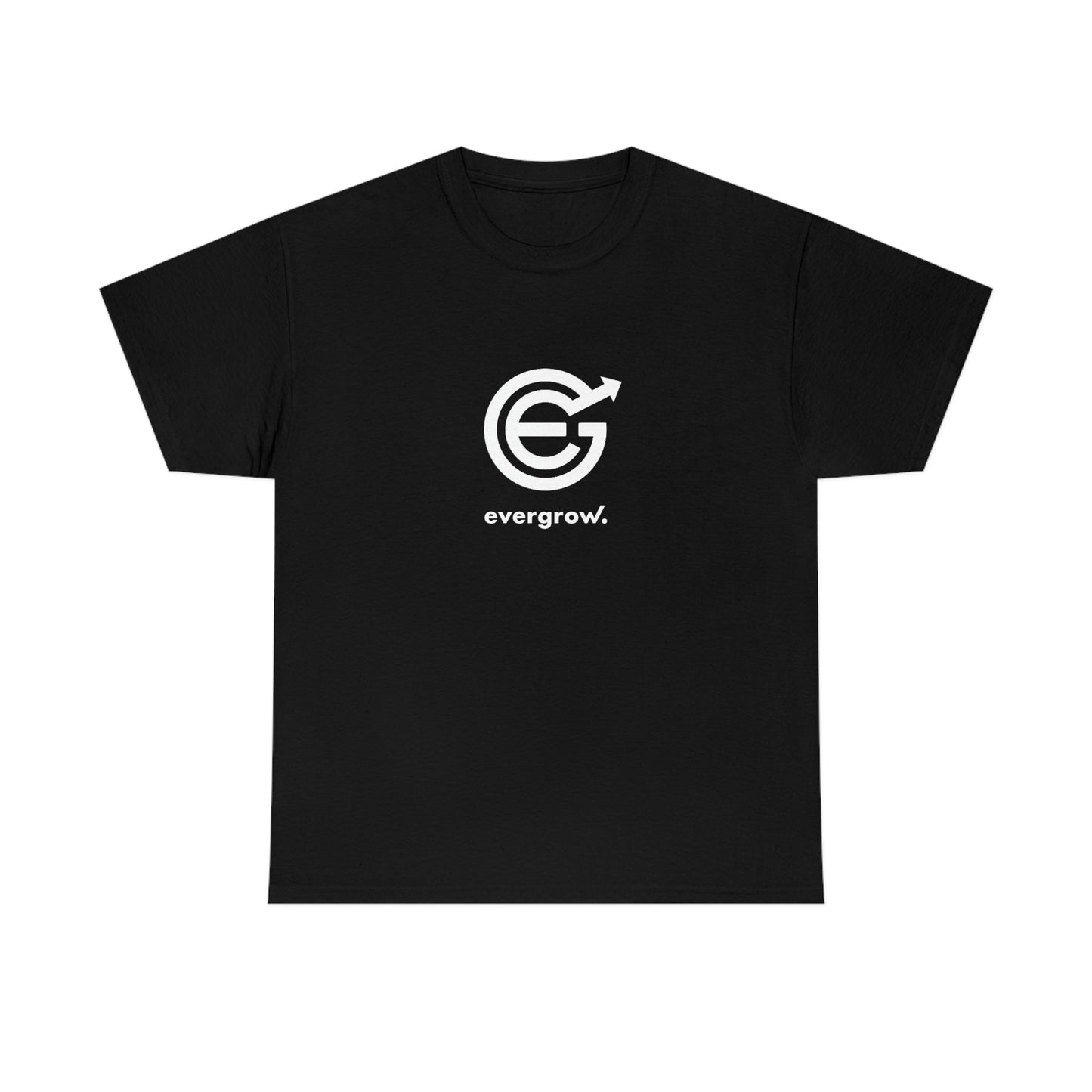 Copy of USA - Unisex Heavy Cotton Tee - EverGrow Logo in White and evergrow below - White shirt using EGC Purple color