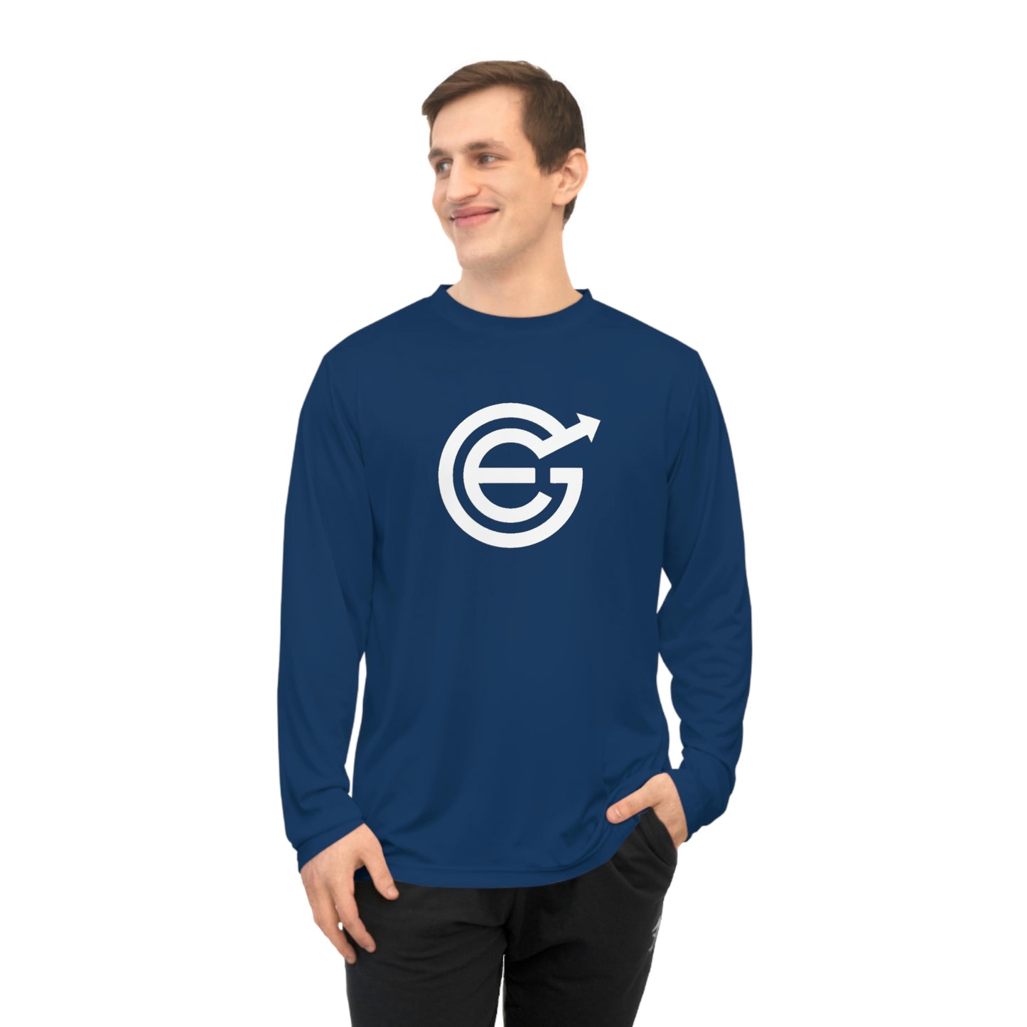 USA - Unisex Performance Long Sleeve Shirt - Dark Color w/white EGC Logo