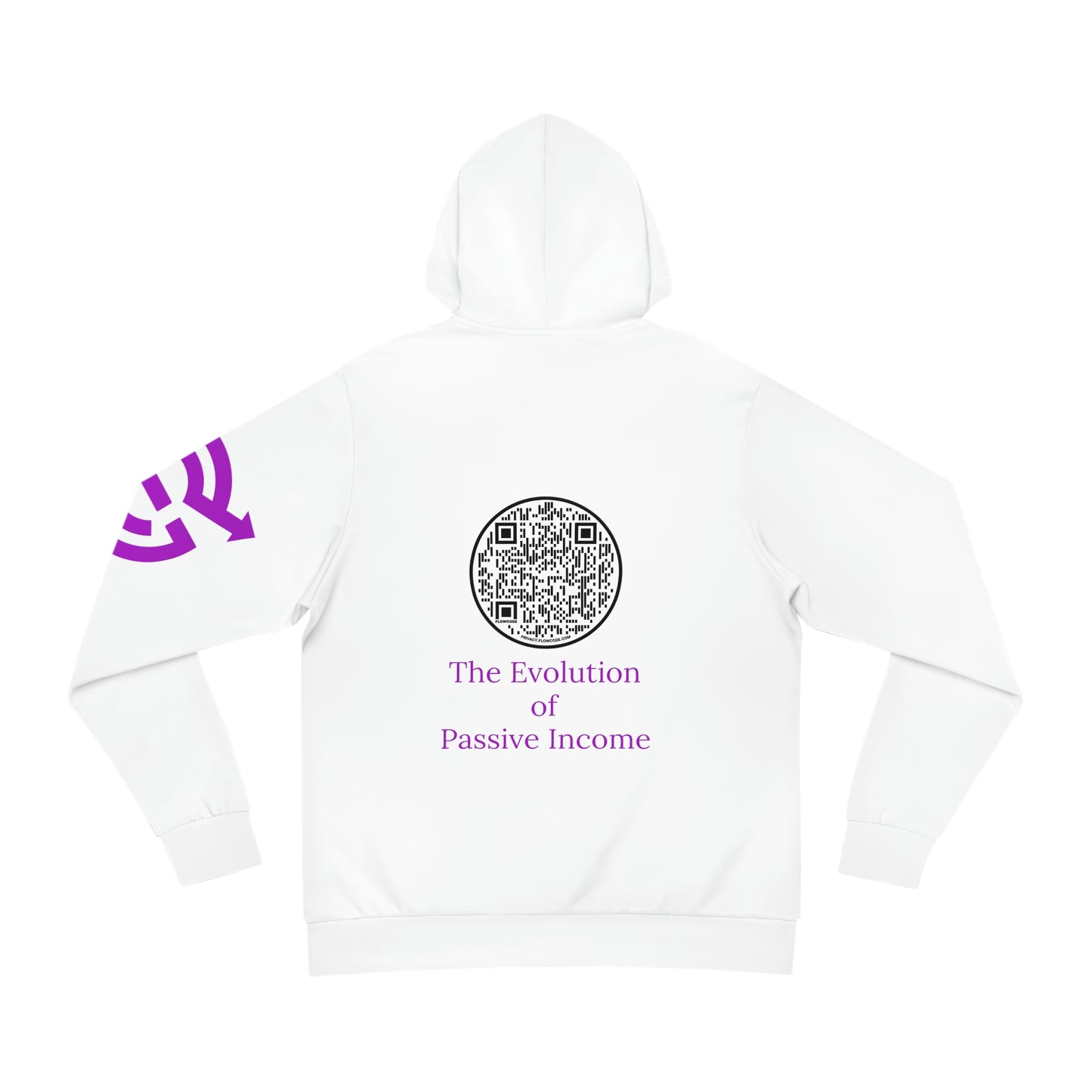 China - AOP Fashion Hoodie - White with EGC Logo and QR Code on back