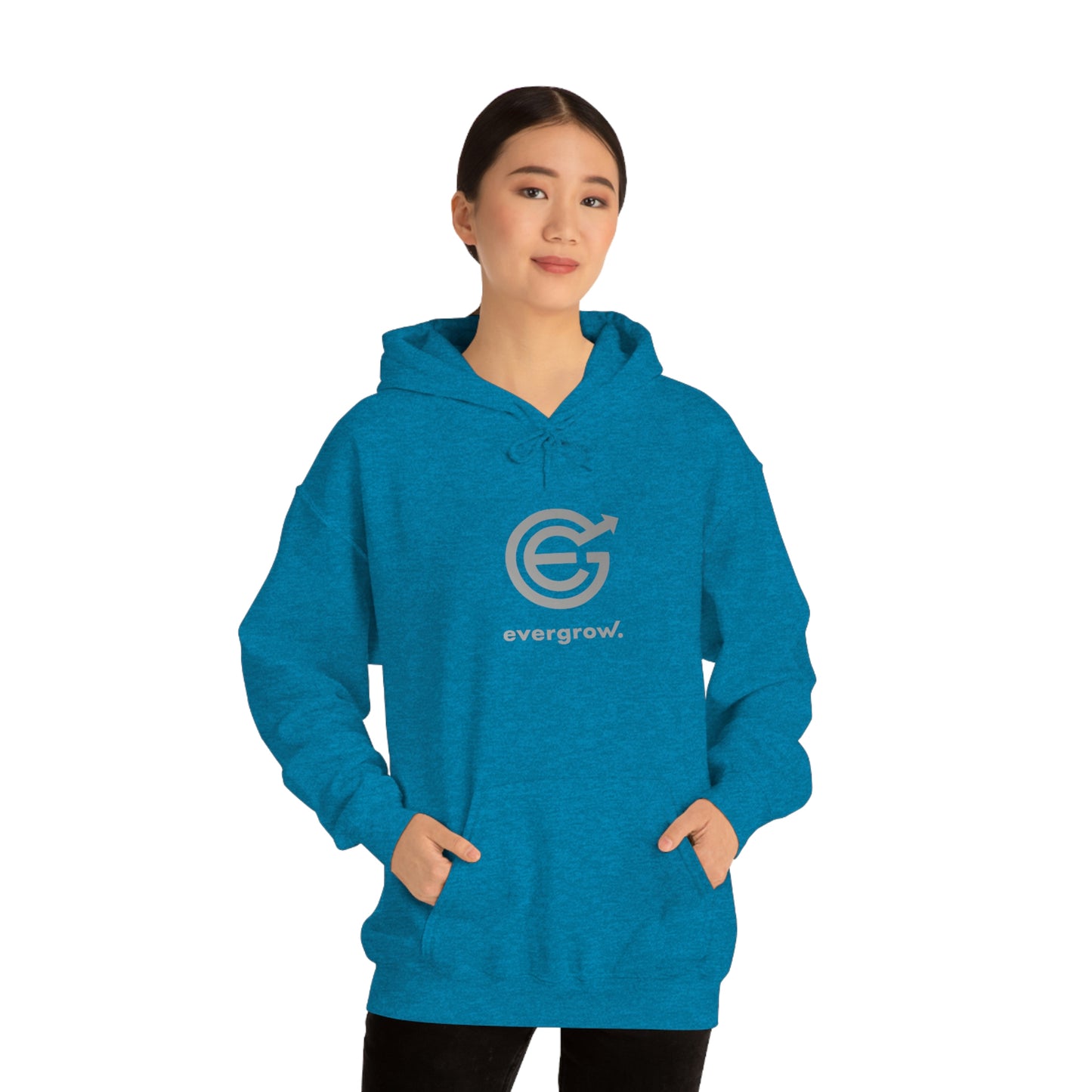 USA - Unisex Heavy Blend™ Hooded Sweatshirt EverGrow Logo and evergrow underneath