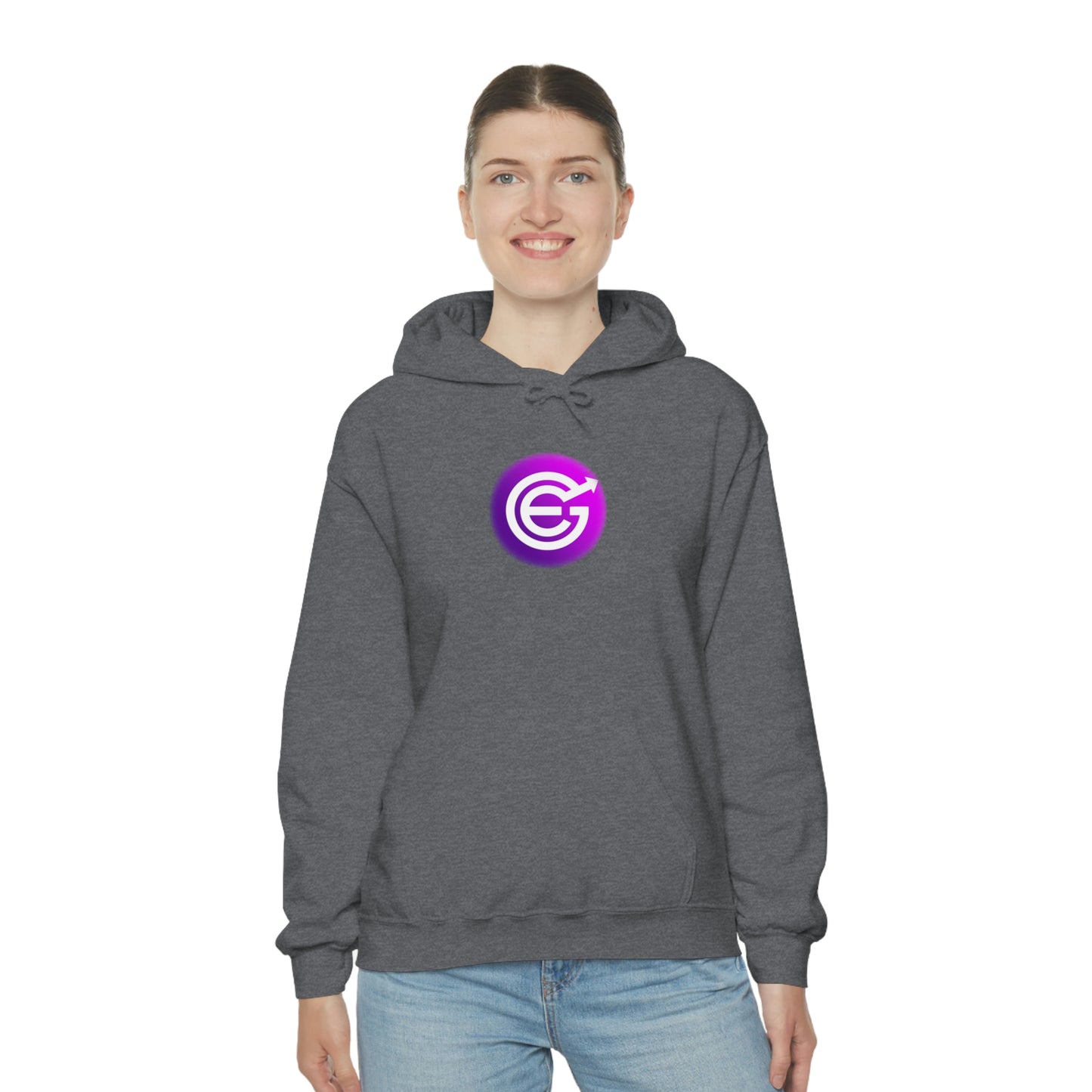 USA - Unisex Heavy Blend™ Hooded Sweatshirt - Evergrow Logo on front and QR Code on back with “The Evolution of Passive Income”