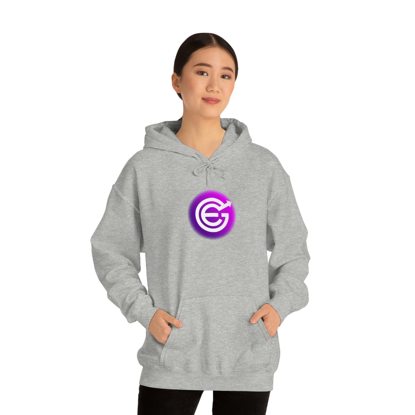 USA - Unisex Heavy Blend™ Hooded Sweatshirt - Evergrow Logo on front and QR Code on back with “The Evolution of Passive Income”